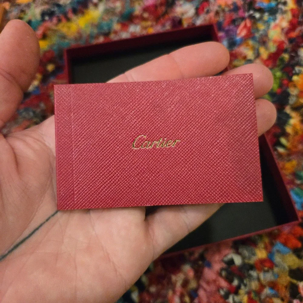 Cartier Presentation Box For Leather Gift Red Logo Gold Luxury Design Packaging